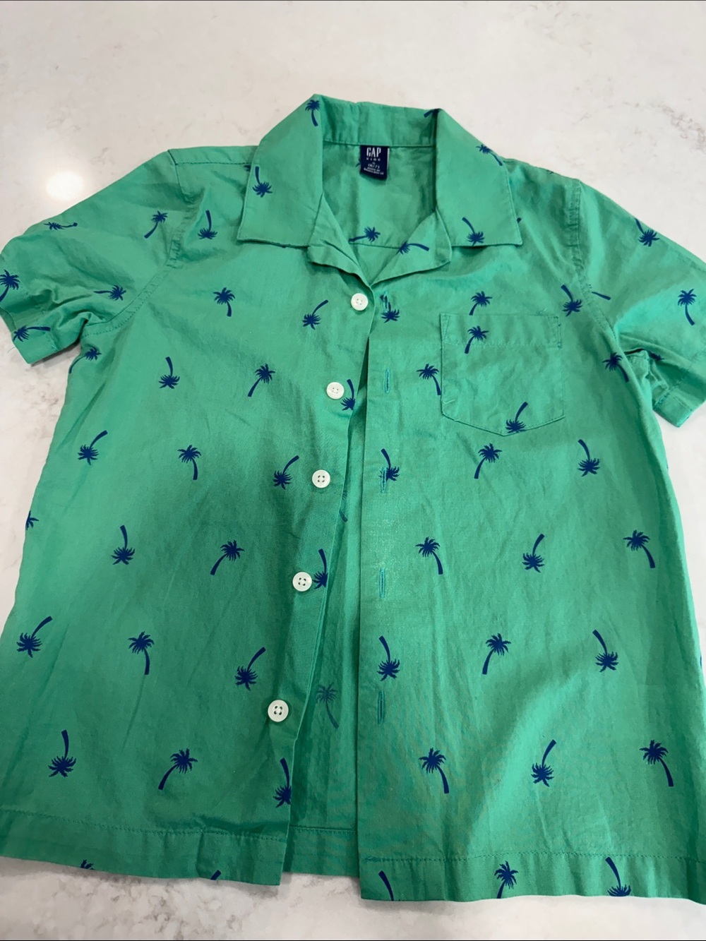 GAP Kids Size 6-7 Button Down Palm Tree Shirt